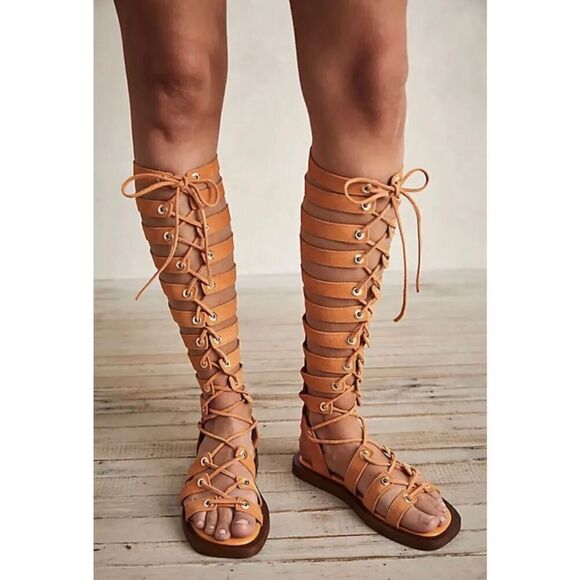 New Free People Sun Chaser Tall Gladiator Sandals Size 40 - Picture 1 of 6